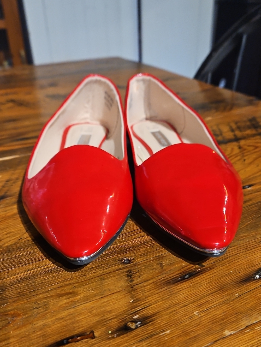 NWOT Primark Red Patent Pointed-Toe Flats Sz 8